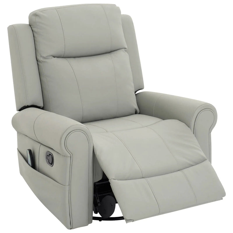 Manual Recliner Chair With 270 Degree Swivel, Massage & Heating, Dual Reclining Positions by Unique Piece Furniture
