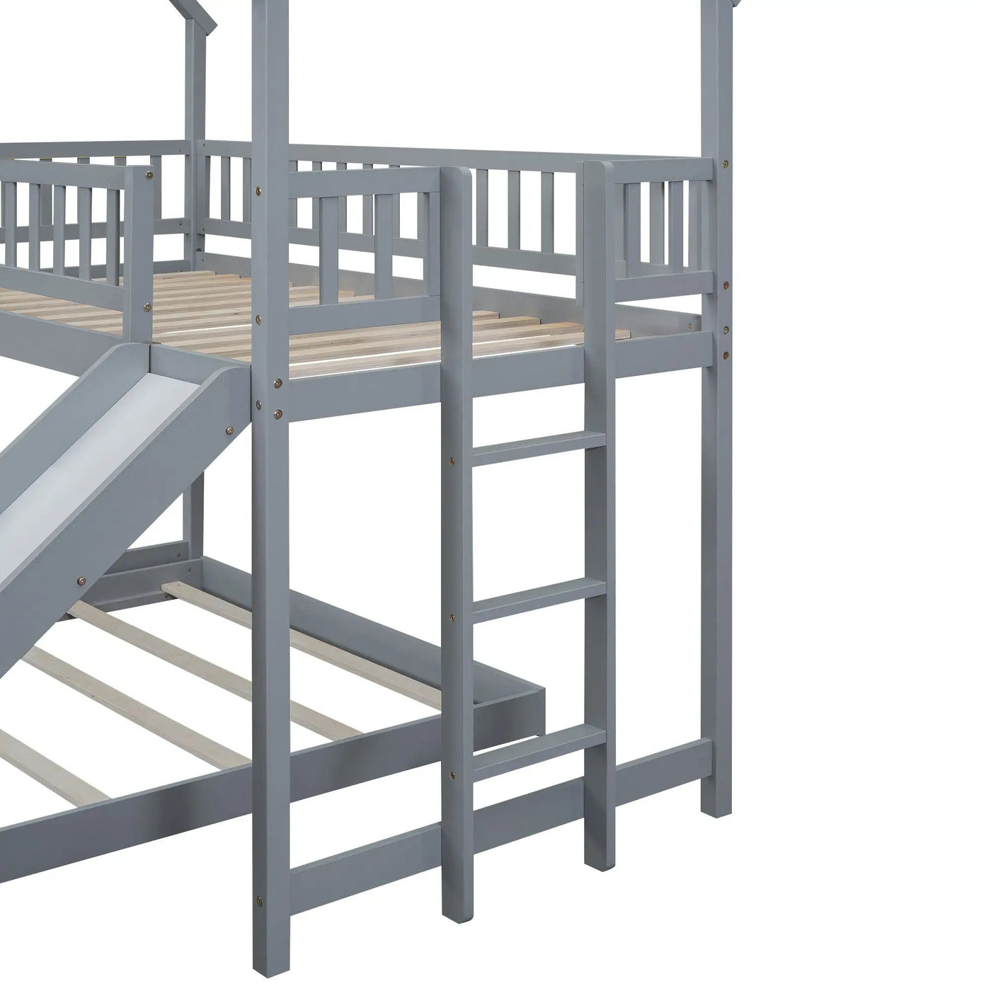 House Bunk Bed With Slide And Built In Ladder by HouseOfZazla