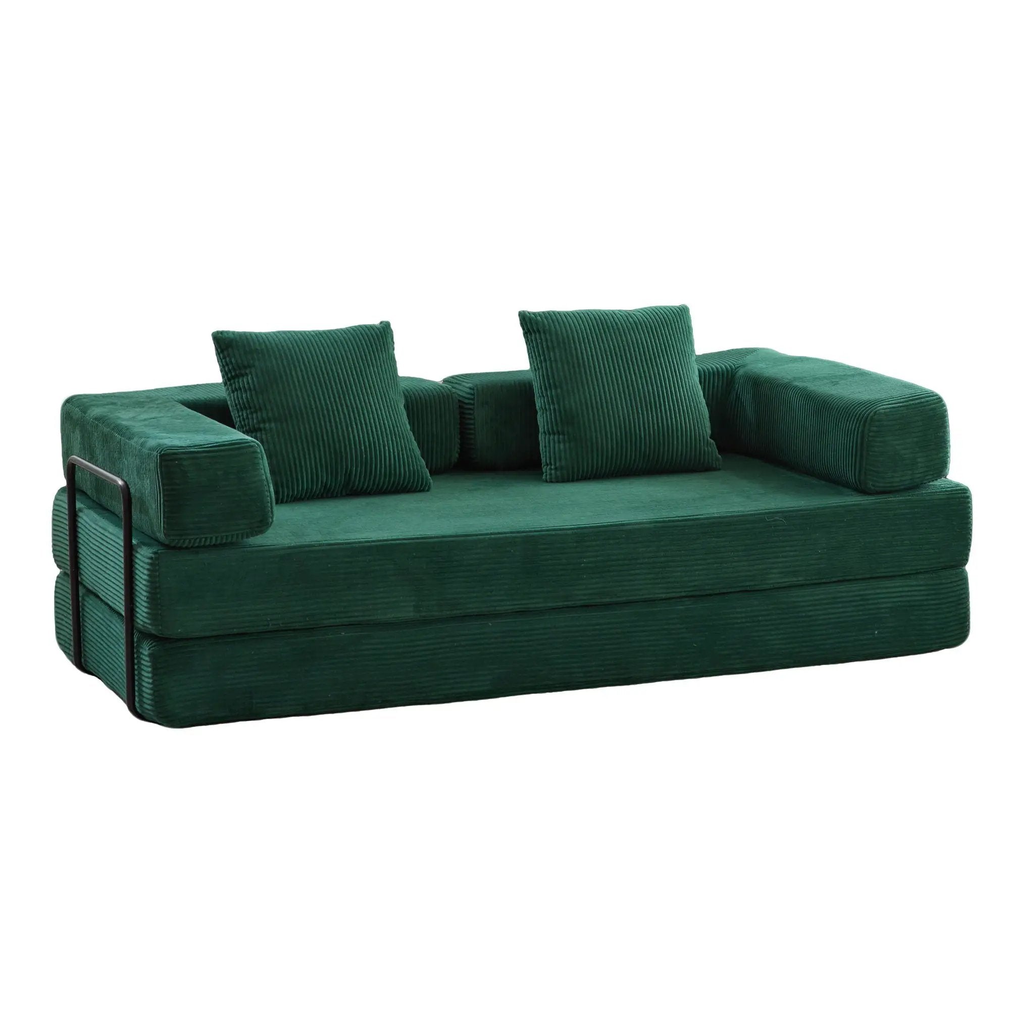 Floor Couch, Convertible Floor Sofa Bed With Pillow Back Support Armrest by HouseOfZazla