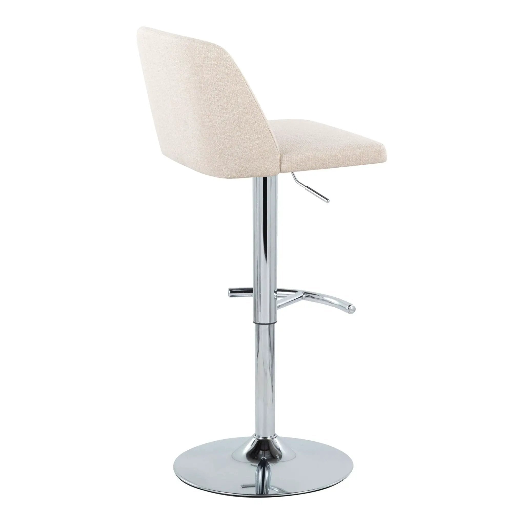 Toriano - Contemporary Adjustable Barstool With Swivel & Rounded T Footrest (Set of 2) by HouseOfZazla