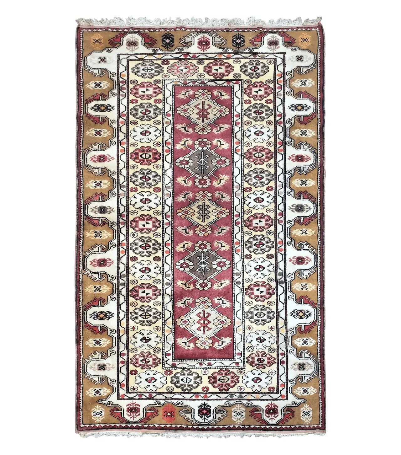 Turkish Caucasian Rug 4x7, Wool Turkish Talish Carpet, Geometric Rug by Jewel Rugs