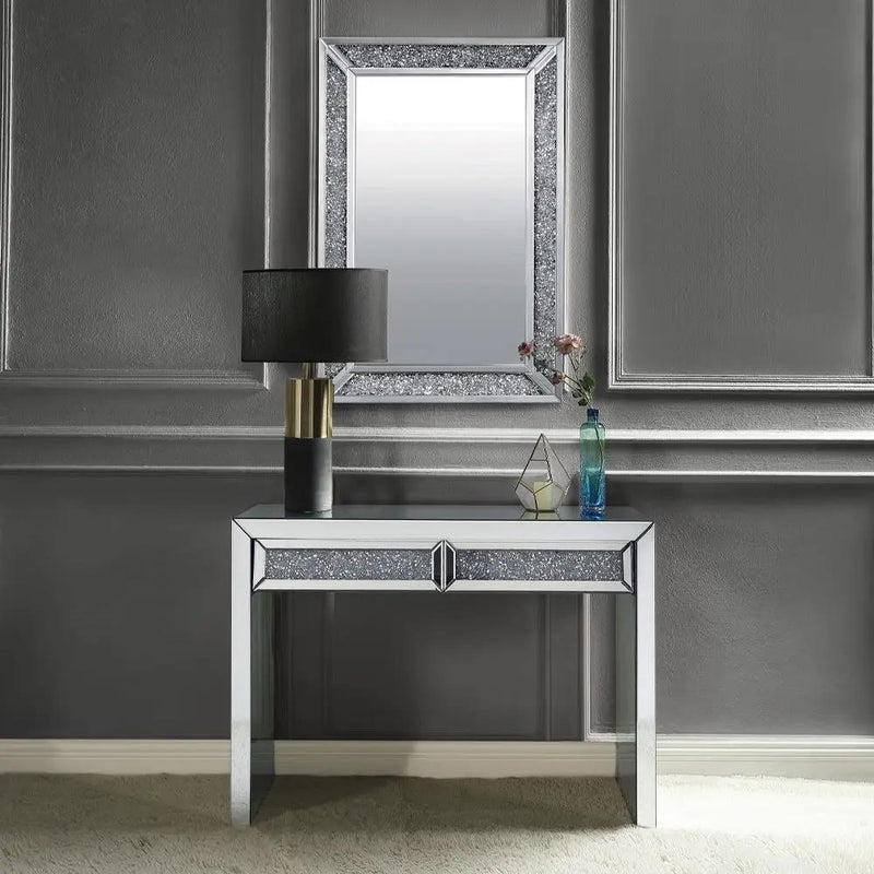Noralie - Console Table Faux Diamonds - Mirrored by Unique Piece Furniture