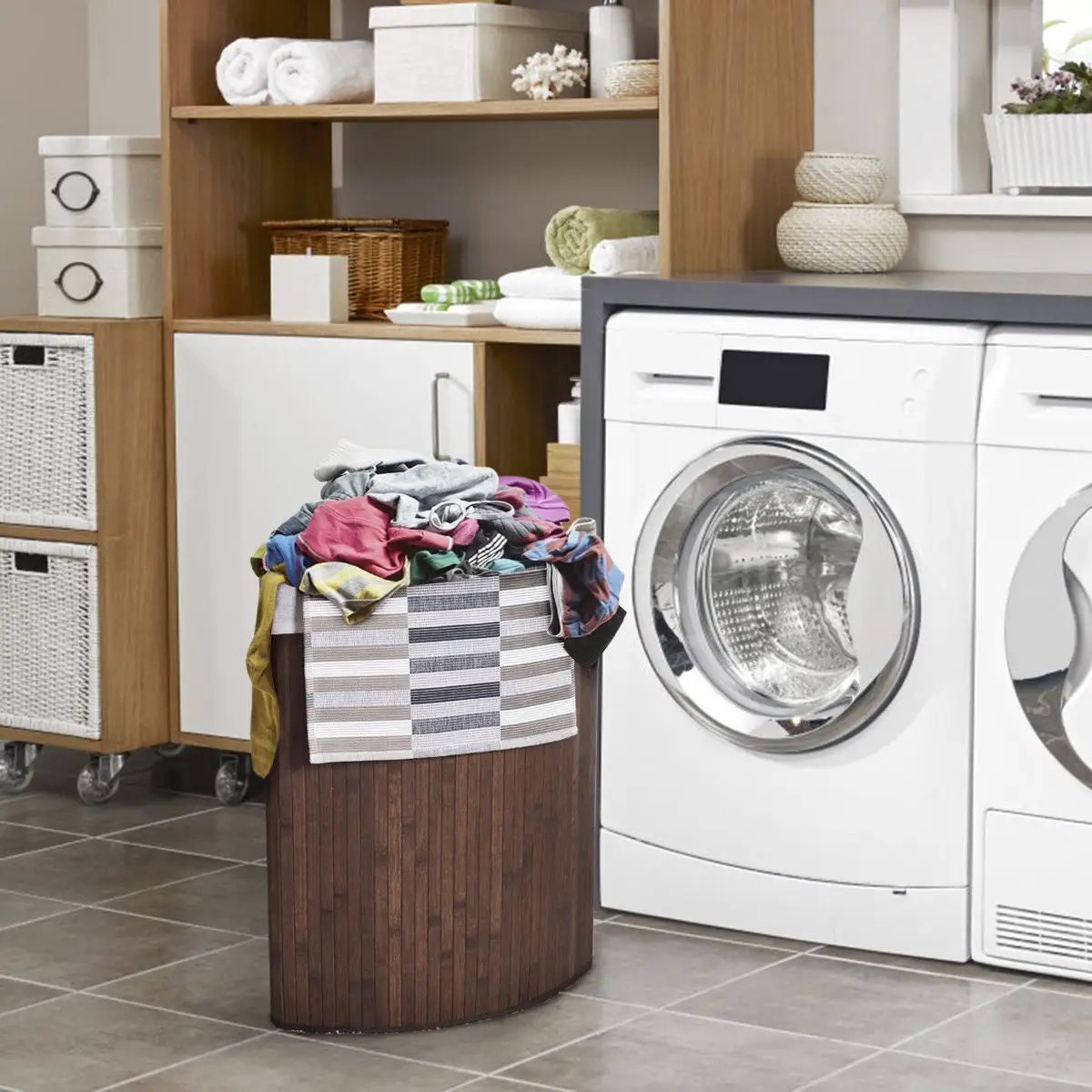 Corner Bamboo Hamper Laundry Basket, photo 6 of 11