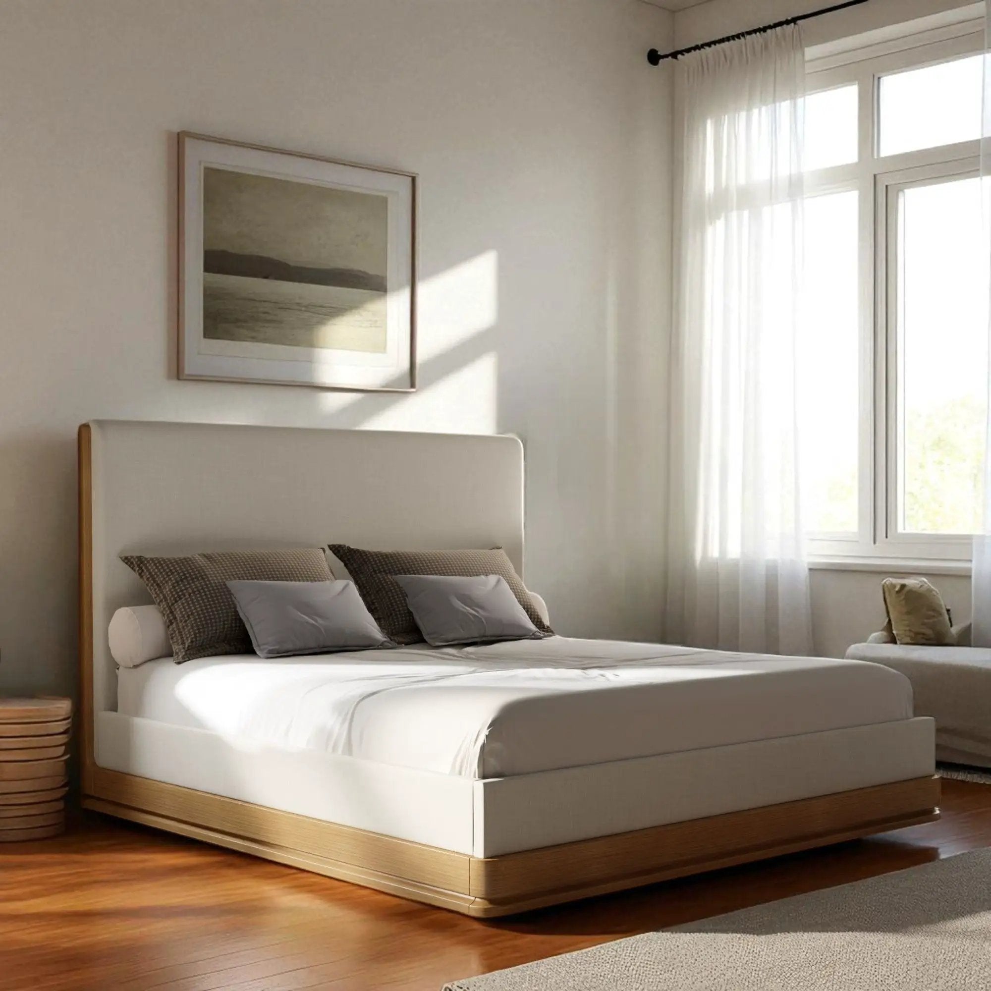 Zoey - Queen Bed - Beige by HouseOfZazla
