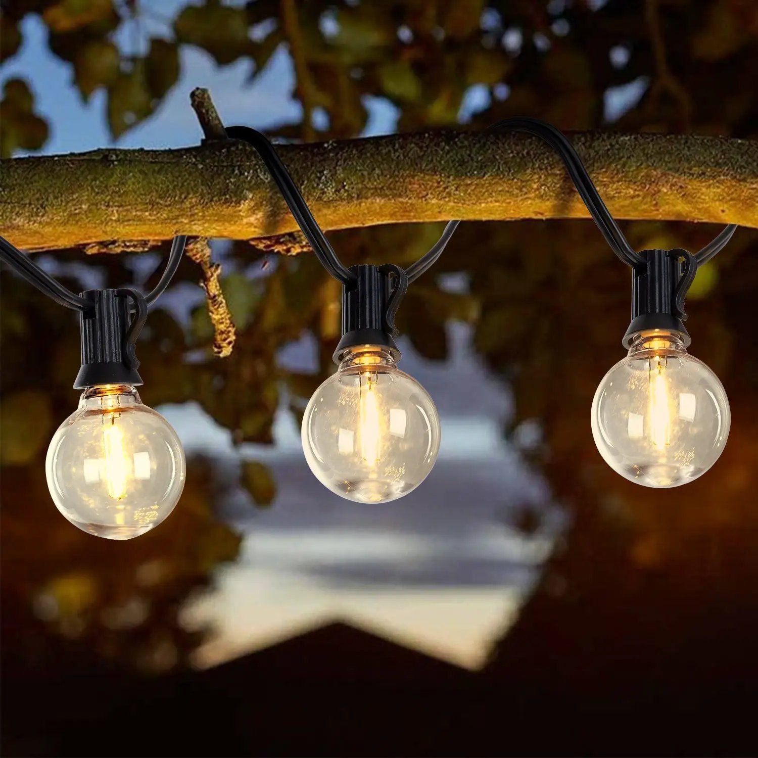 98FT LED Outdoor String Lights with 50 Shatterproof Bulbs by HouseOfZazla