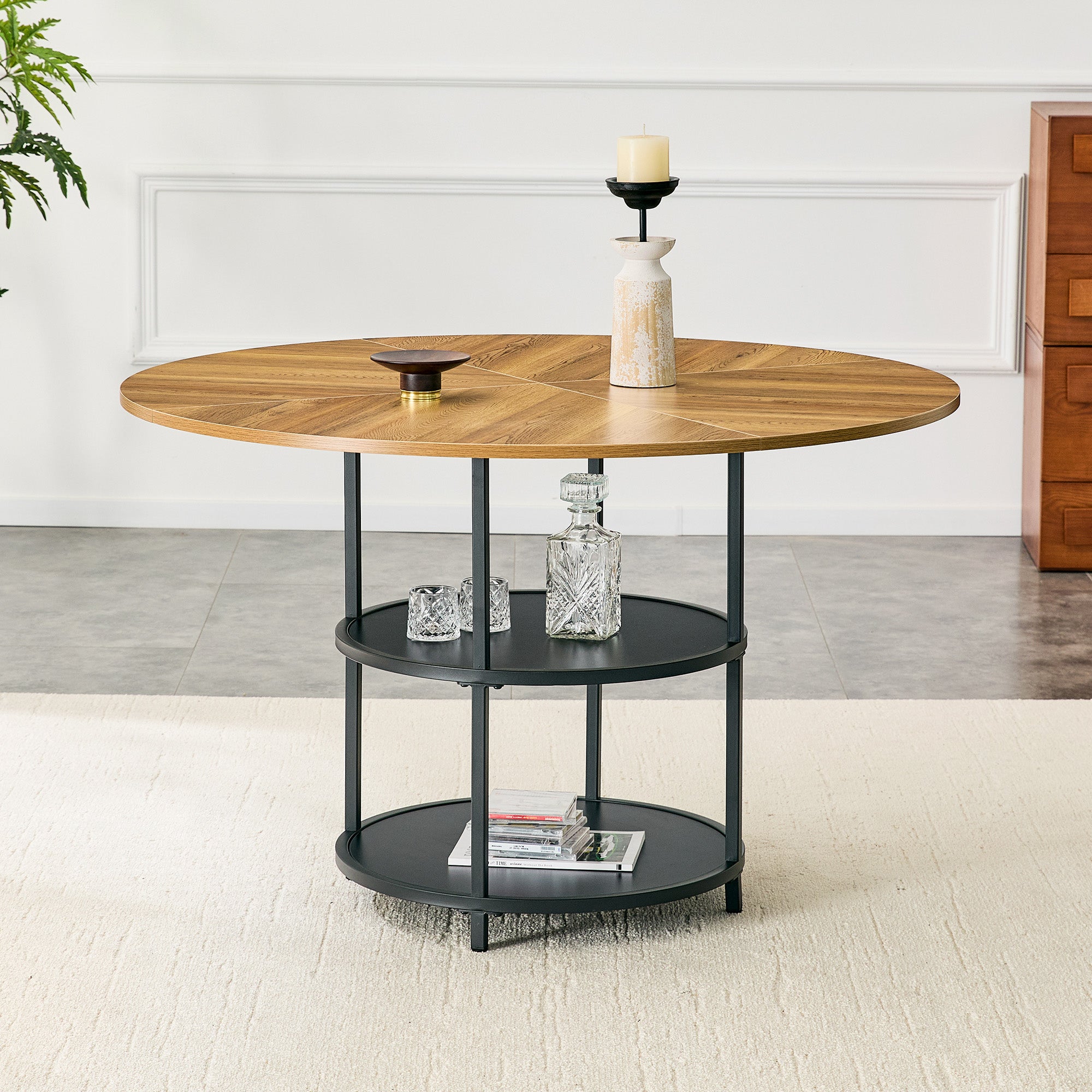 47.3-Inch Diameter Modern Splicing Circular Dining Table by HouseOfZazla