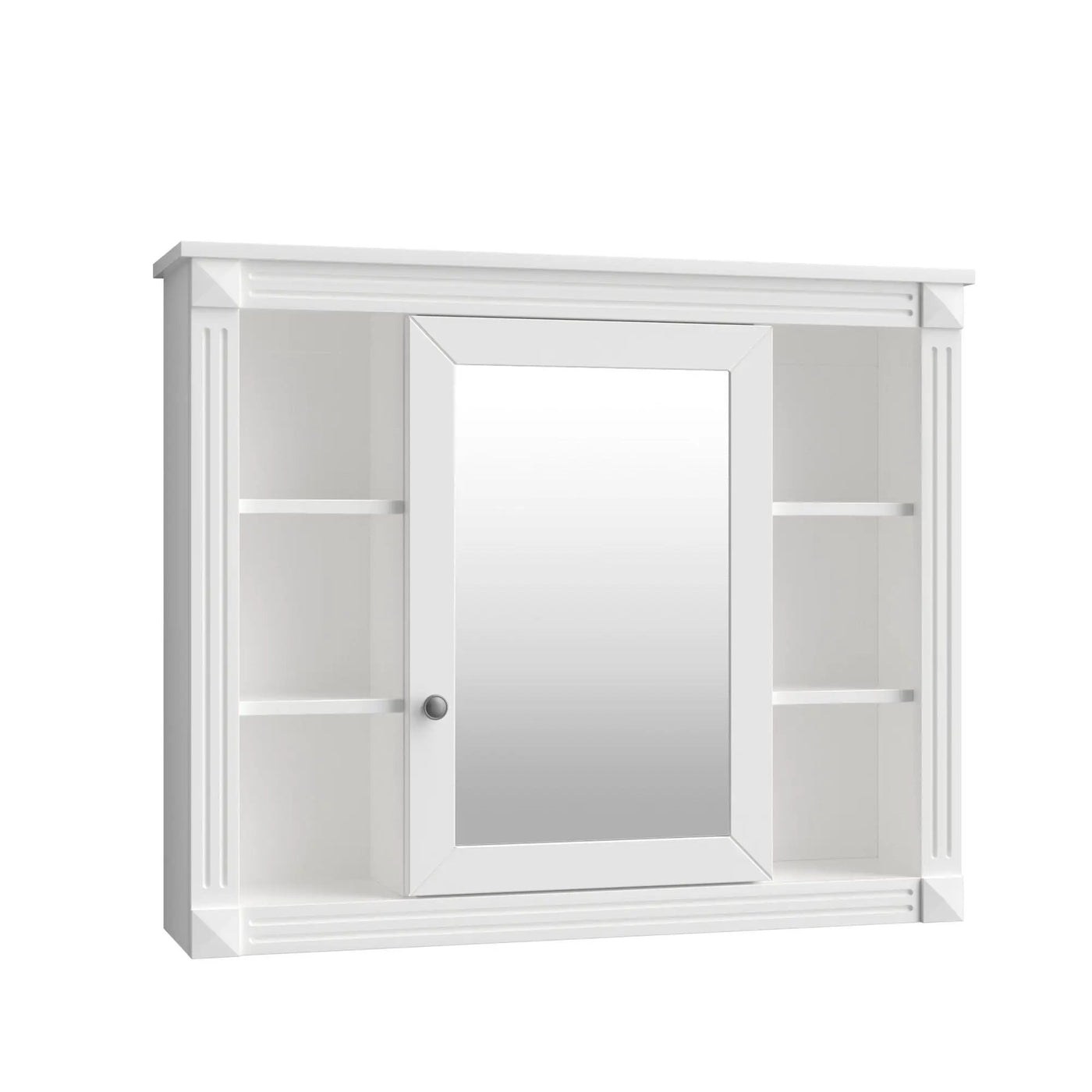 Wall Mounted Bathroom Storage Cabinet With Mirror, Cabinet With 6 Open Shelves And Adjustable Interior by Unique Piece Furniture