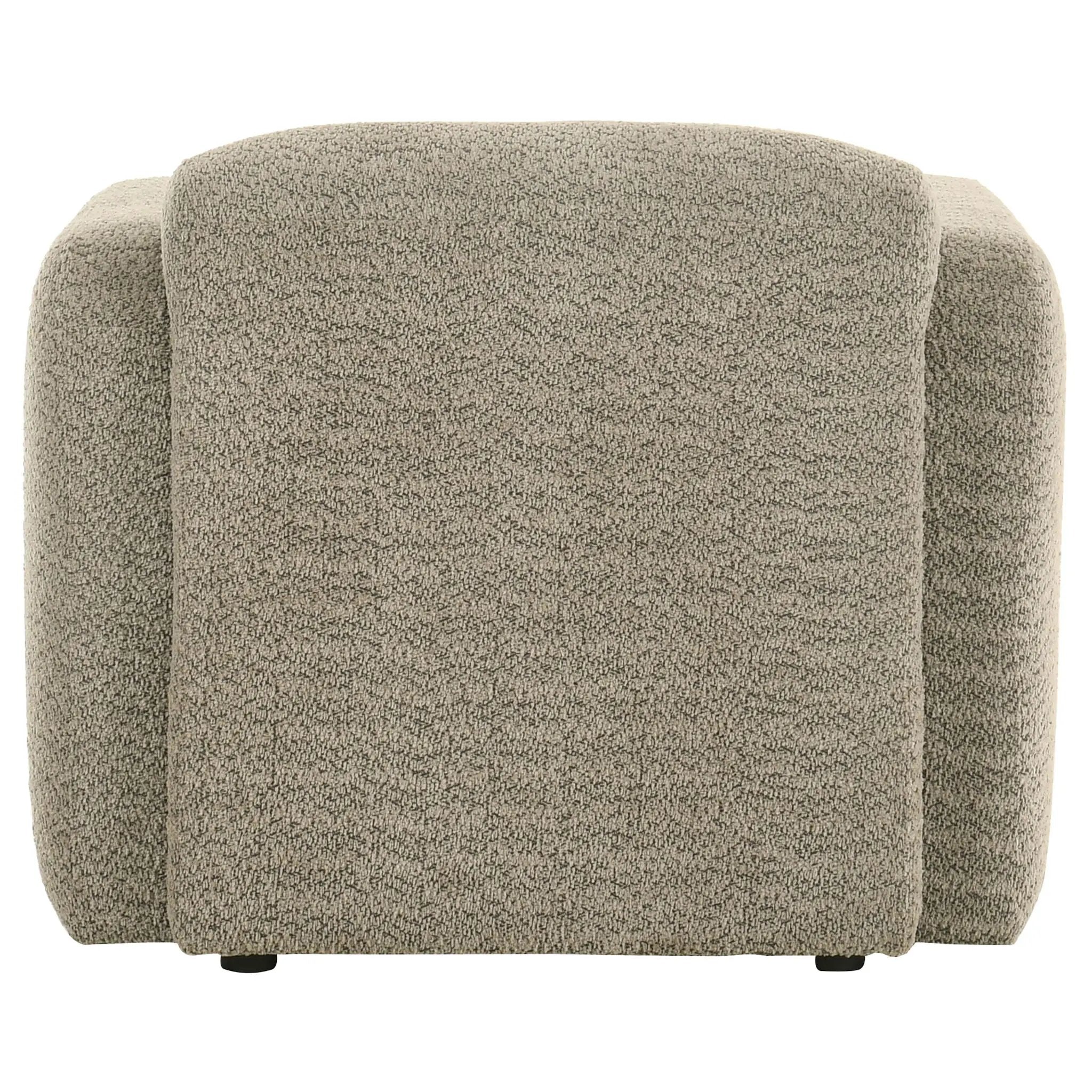 Dorset Fabric Upholstered Round Track Arm Accent Chair Brown by Unique Piece Furniture