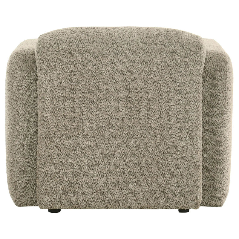 Dorset Fabric Upholstered Round Track Arm Accent Chair Brown by Unique Piece Furniture