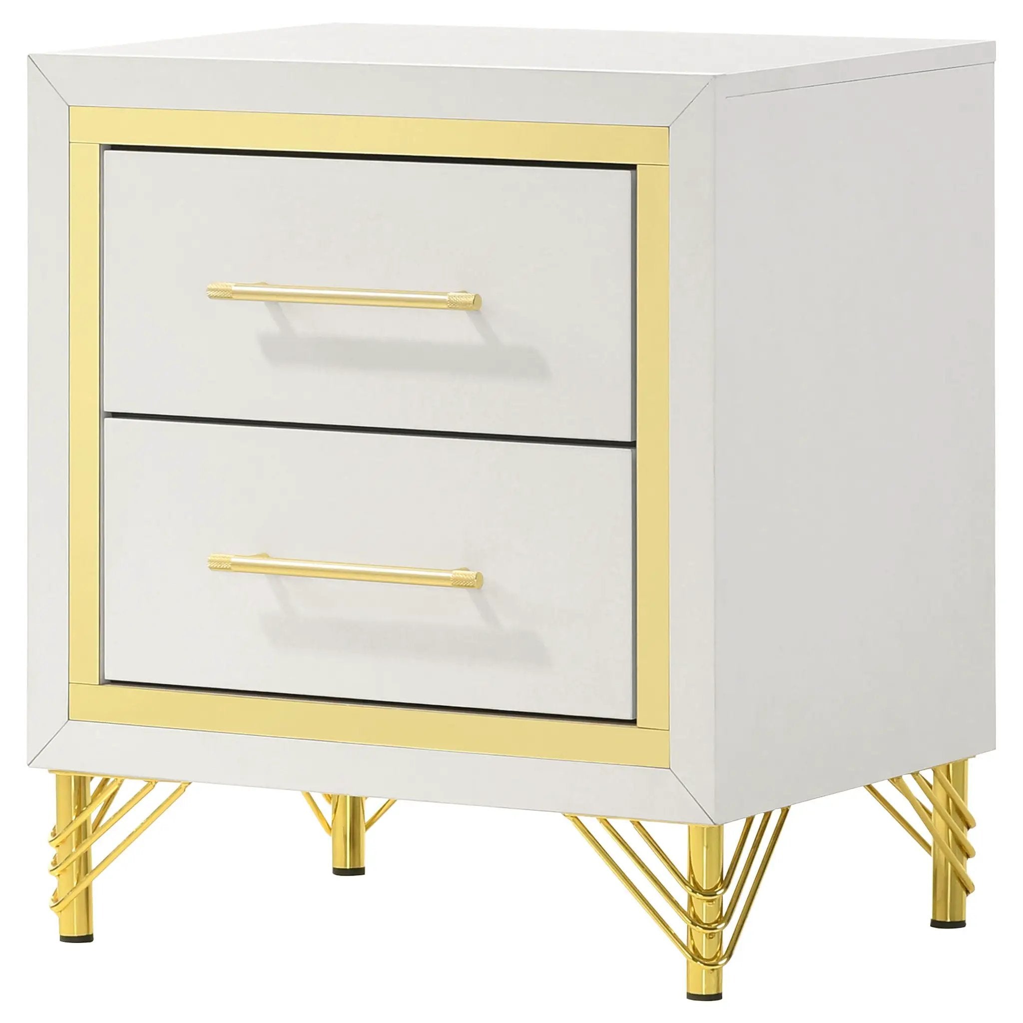 Lucia 2-drawer Nightstand Bedside Table White by Unique Piece Furniture