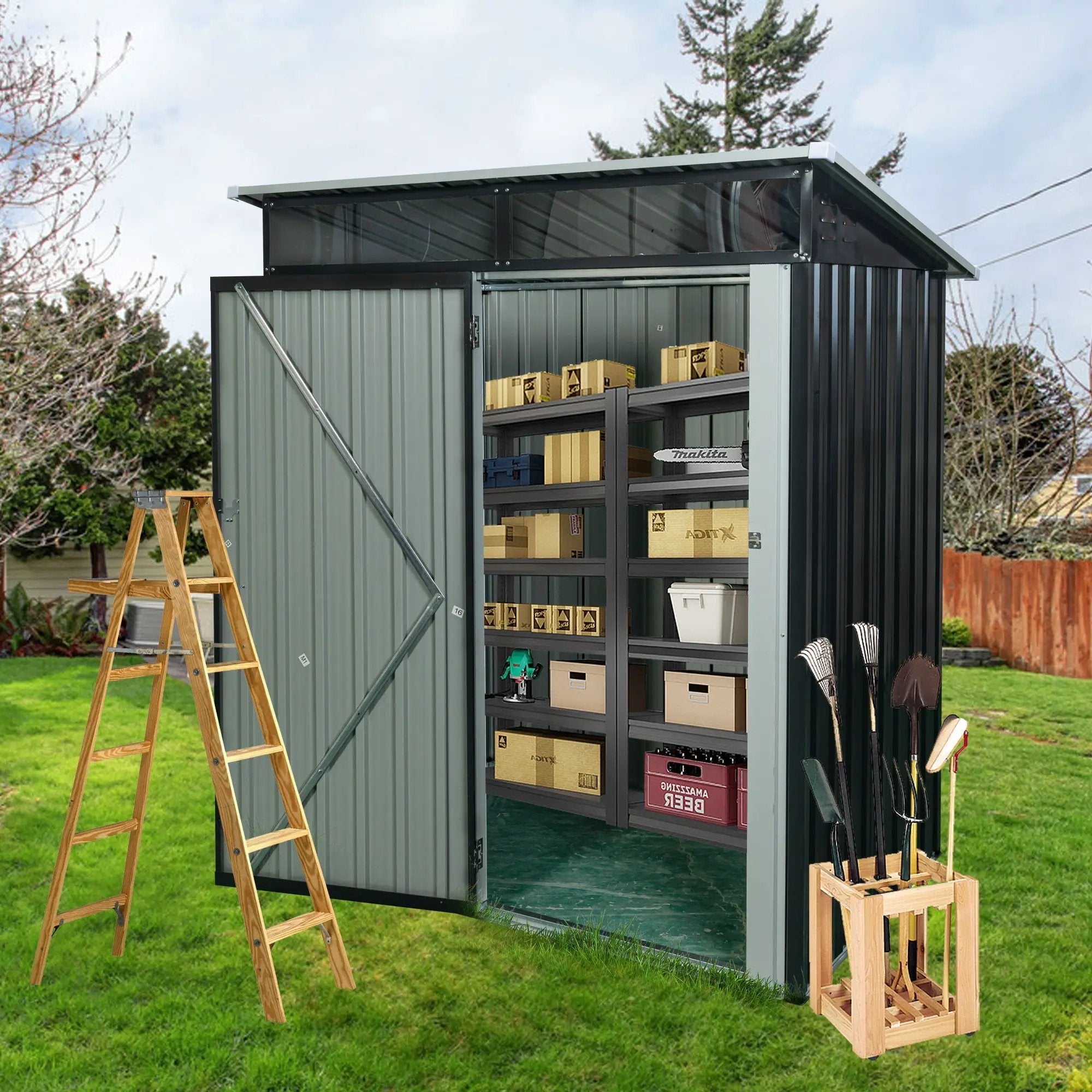 Outdoor Metal Storage Shed Transparent Plate by HouseOfZazla