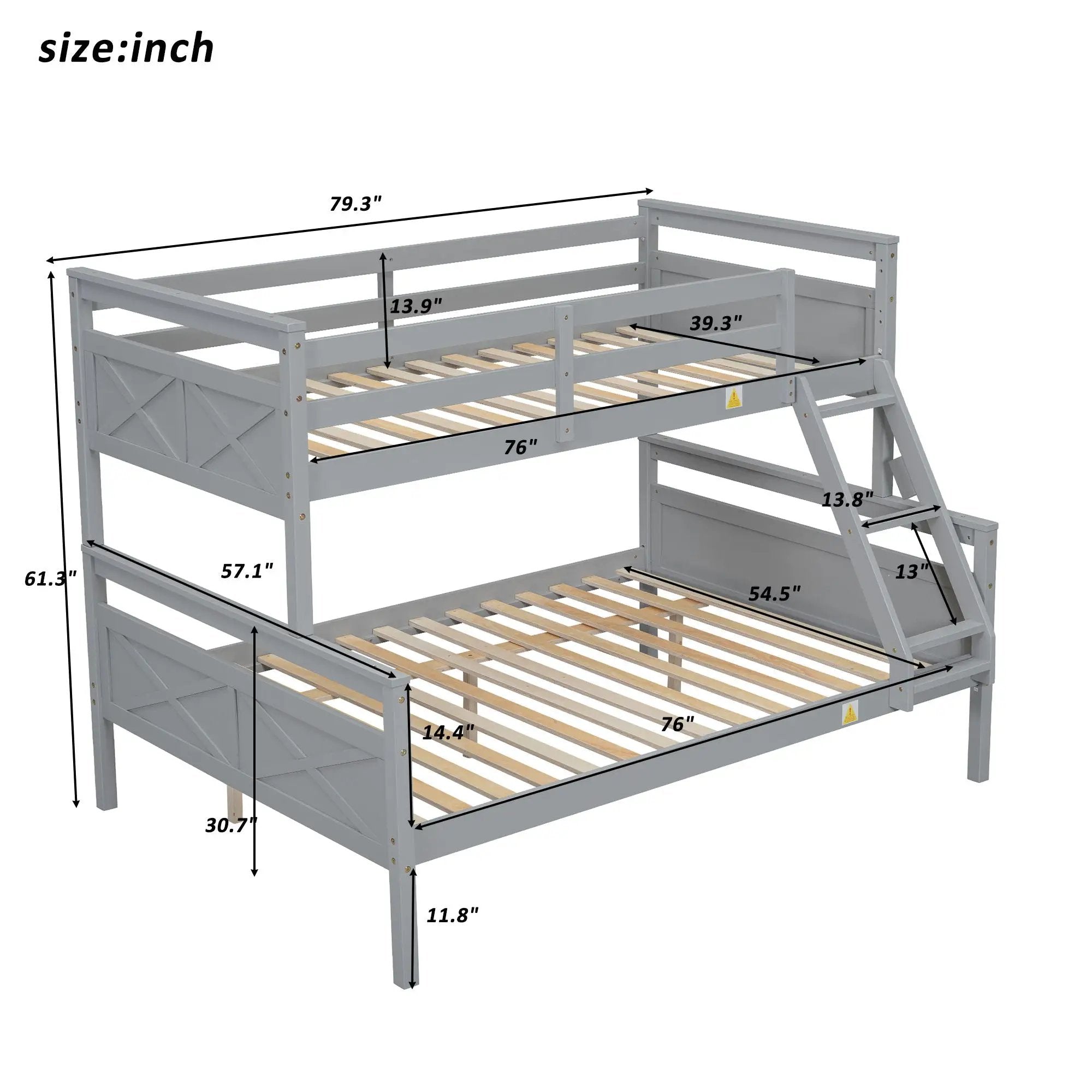 Bunk Bed With Ladder And Safety Guardrail by Unique Piece Furniture