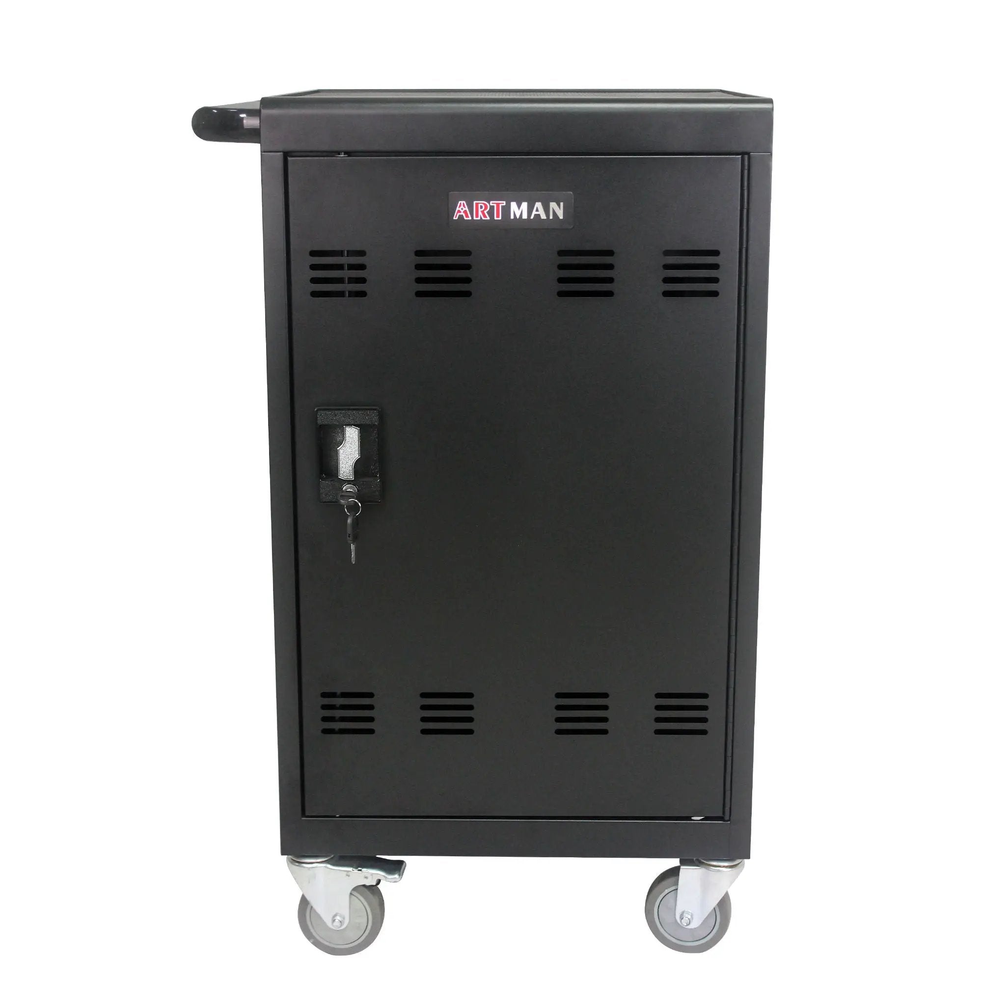 Mobile Charging Cart And Cabinet For Tablets Laptops 32-Device - Matt Black by HouseOfZazla