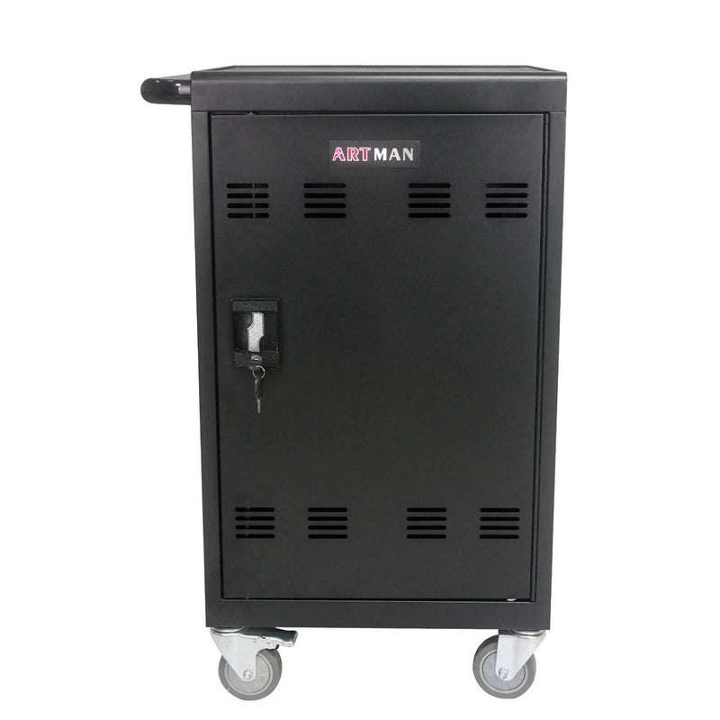 Mobile Charging Cart And Cabinet For Tablets Laptops 32-Device - Matt Black by HouseOfZazla