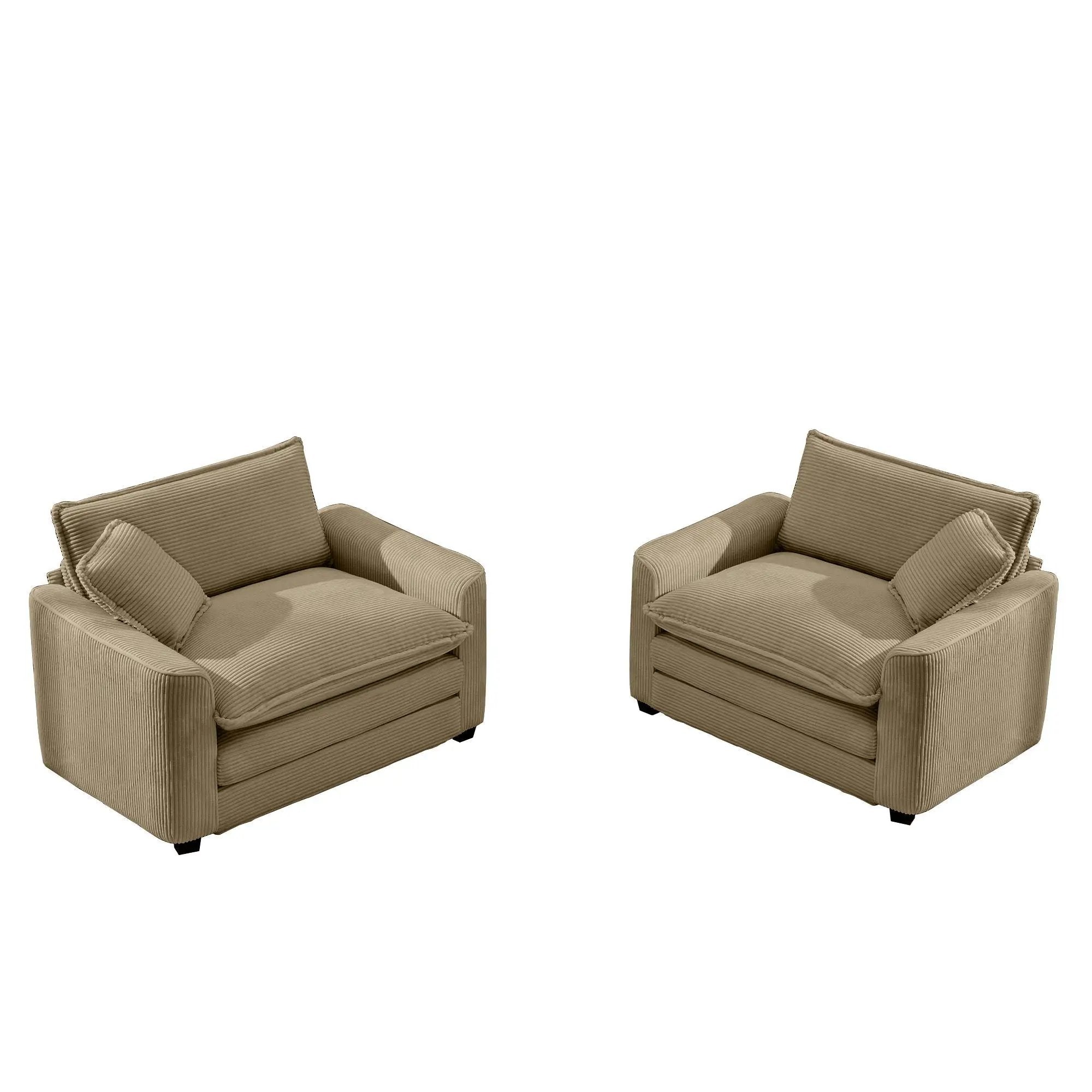 Modern Classic Fabric Single Chair Deep Seat Sofa With Pillow by Unique Piece Furniture