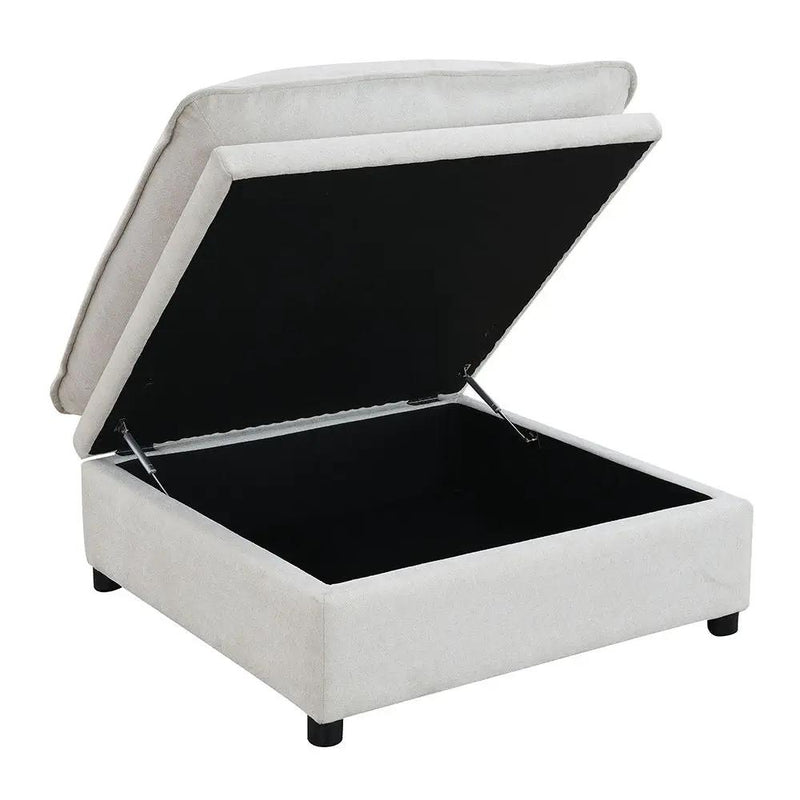 Marisa - Modular Ottoman With Storage - Beige Boucle by Unique Piece Furniture