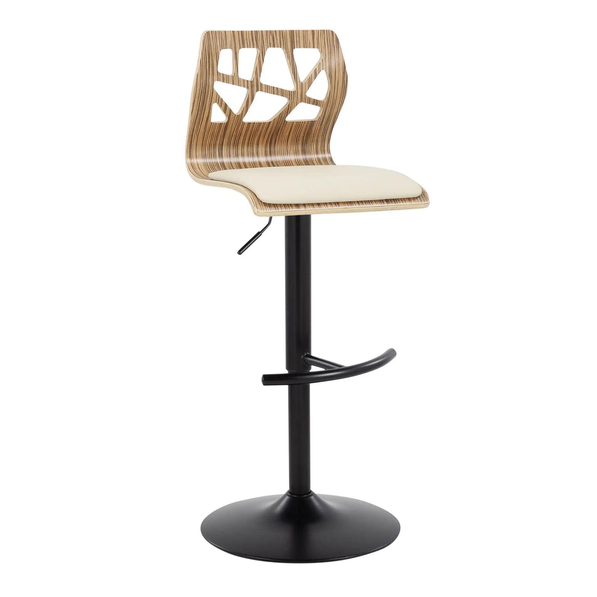 Folia - Mid Century Modern Adjustable Barstool With Swivel With Rounded T Footrest (Set of 2) by Unique Piece Furniture