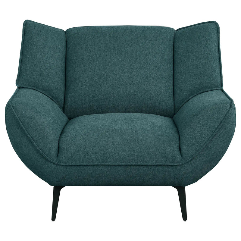 Grenada - Upholstered Flared Arm Accent Chair - Teal Blue