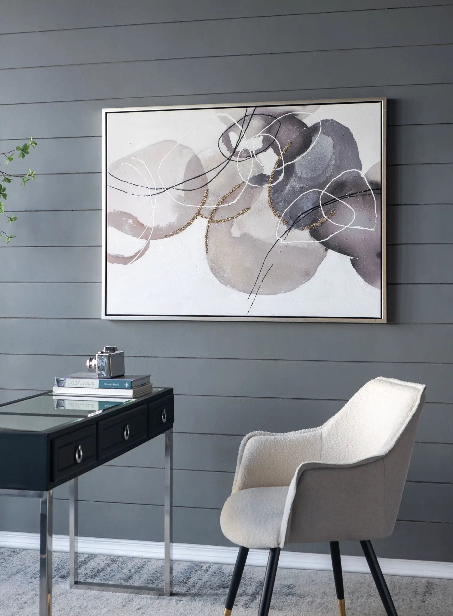 Large Modern Oil Painting, Hand Painted Abstract Watercolor Texture - Multicolor by Unique Piece Furniture