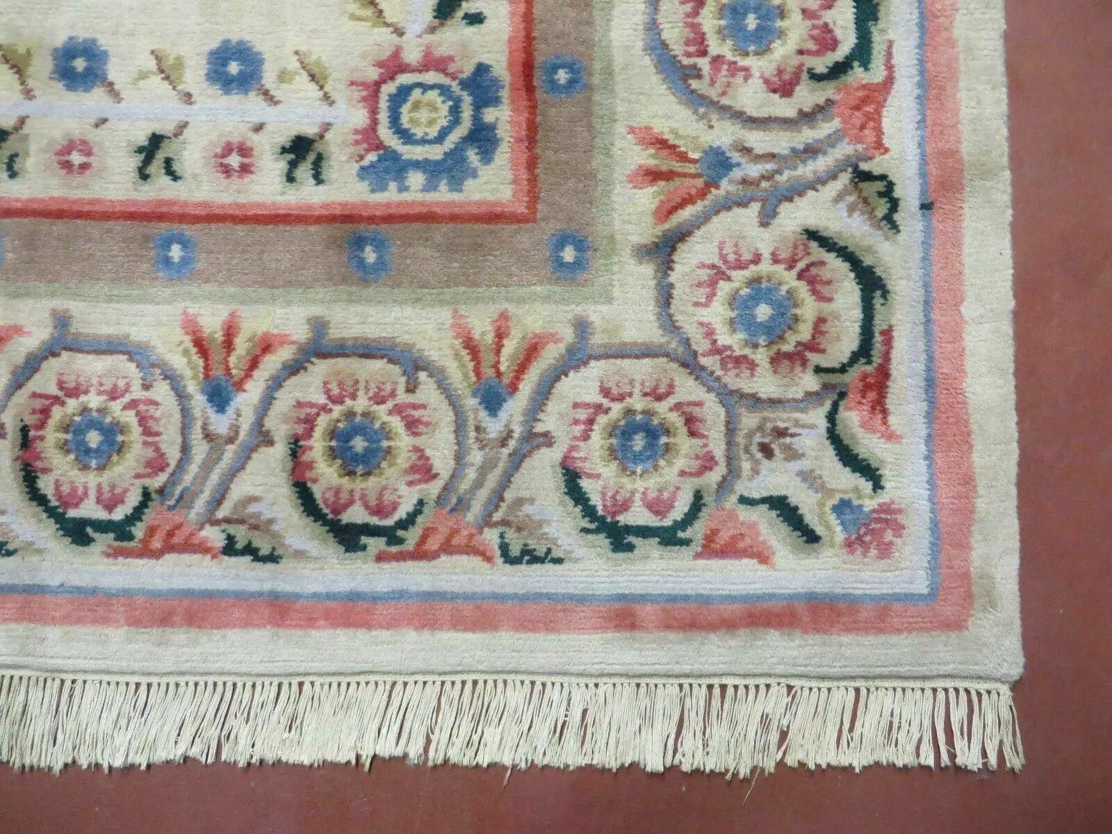8' X 10' Vintage Handmade Wool Rug Aubusson Savonnerie Design European Nice by Jewel Rugs