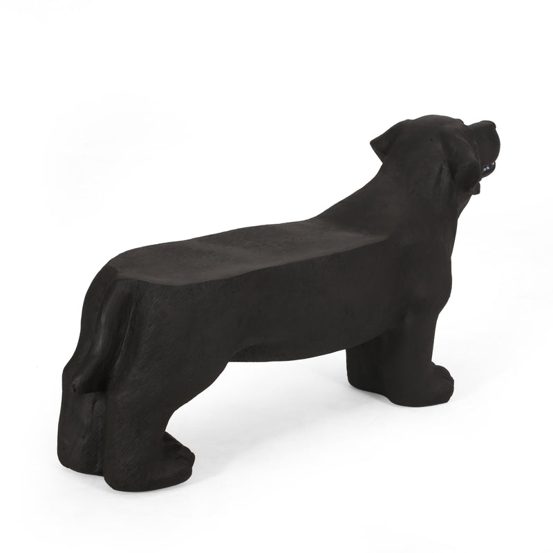 MGO Dog Bench - Outdoor Labrador Design, Matte Black by HouseOfZazla