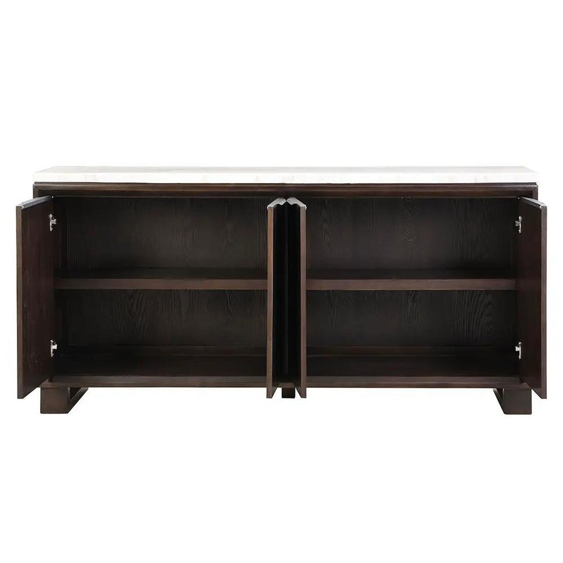 Edwyn - Server With Marble Top - Natural Marble Top & Espresso Finish by Unique Piece Furniture