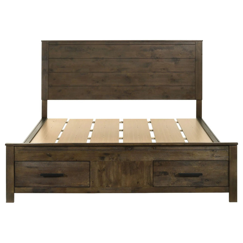 Woodmont California King Storage Bed Rustic Golden Brown by Unique Piece Furniture