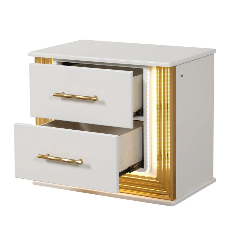Obsession - 2 Drawer Nightstand - White by HouseOfZazla