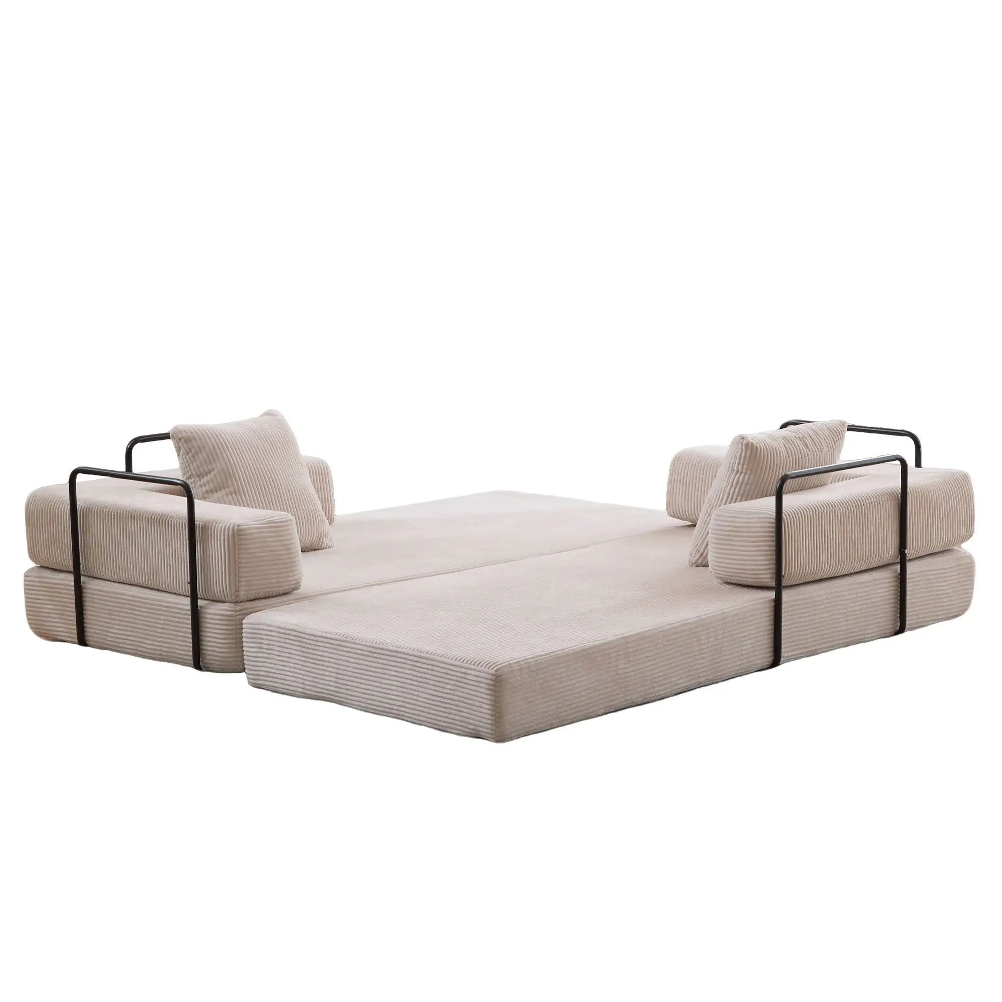 Floor Couch, Convertible Floor Sofa Bed With Pillow Back Support Armrest by HouseOfZazla