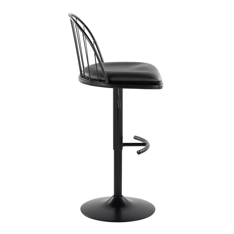 Riley - Farmhouse Adjustable Height Barstool With Swivel With Rounded T Footrest (Set of 2) by Unique Piece Furniture
