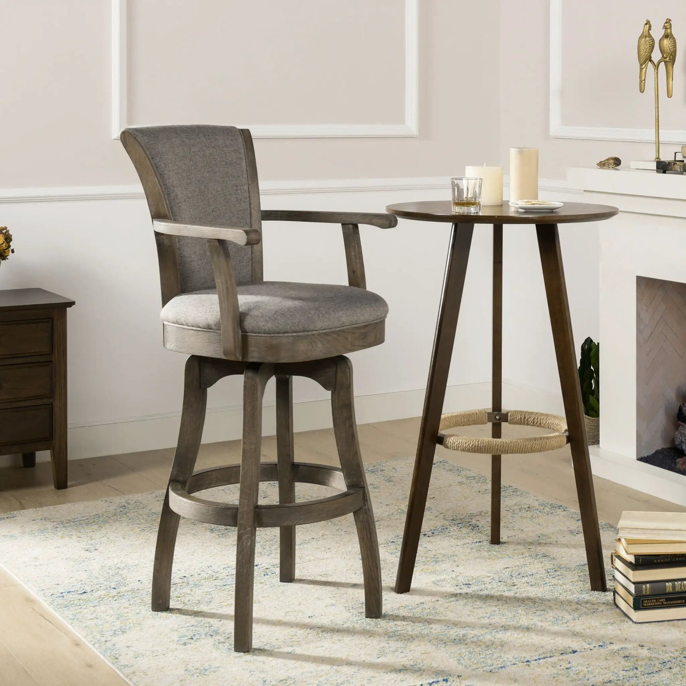 Williams - Swivel Bar Stool With Armrests by HouseOfZazla