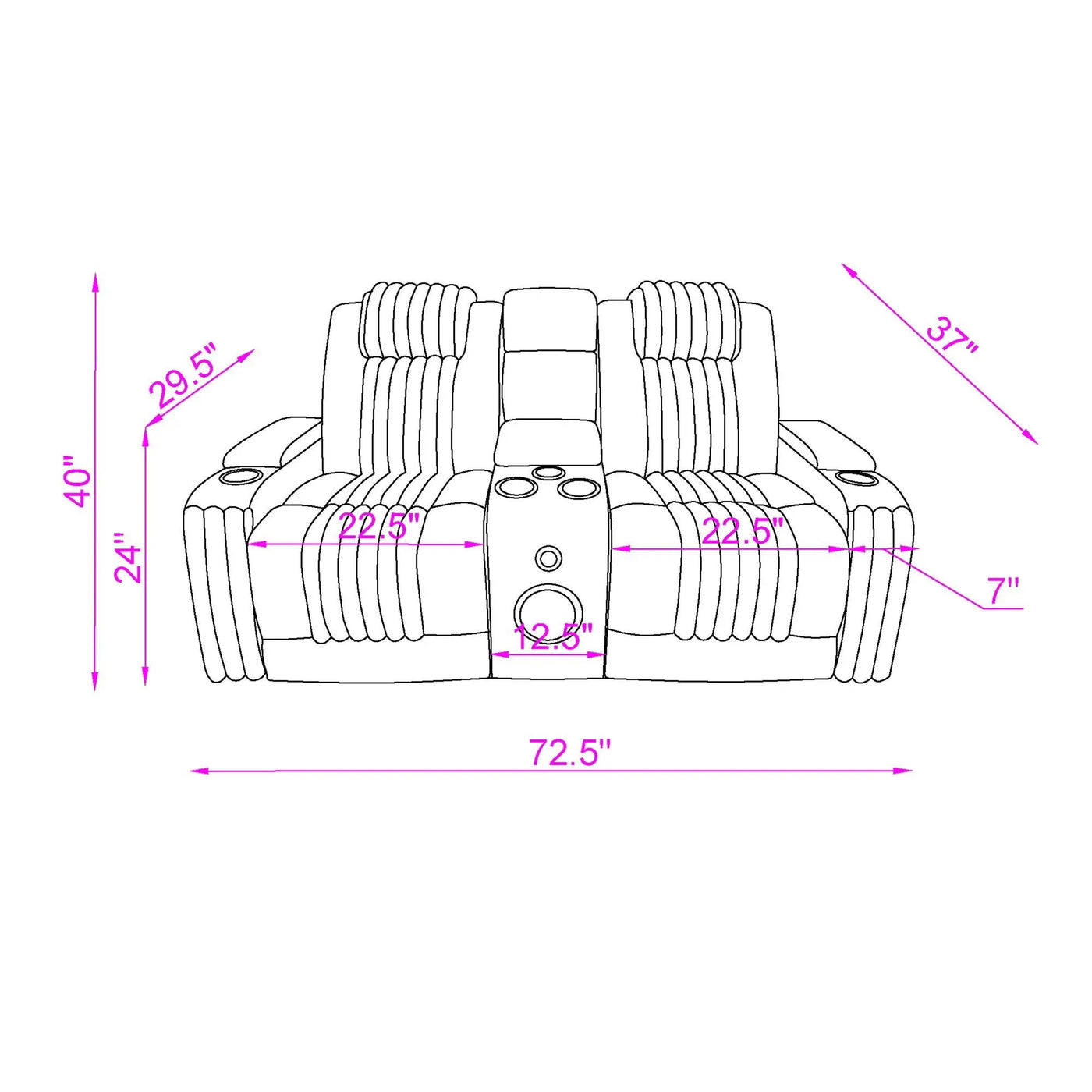 Duran - Power Reclining Loveseat With Power Headrest by HouseOfZazla
