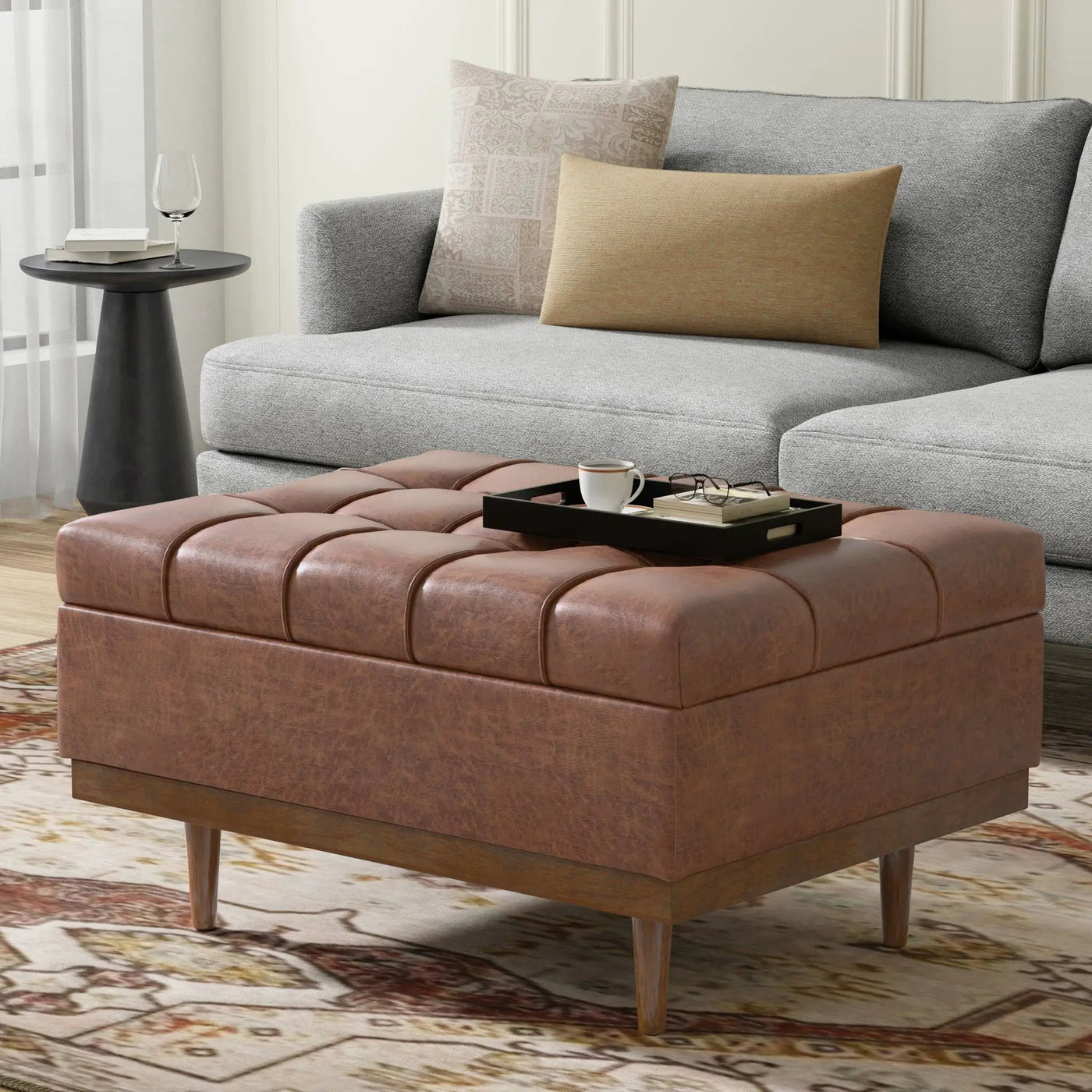 Mariah - Upholstered Lift Top Table Storage Ottoman by Unique Piece Furniture