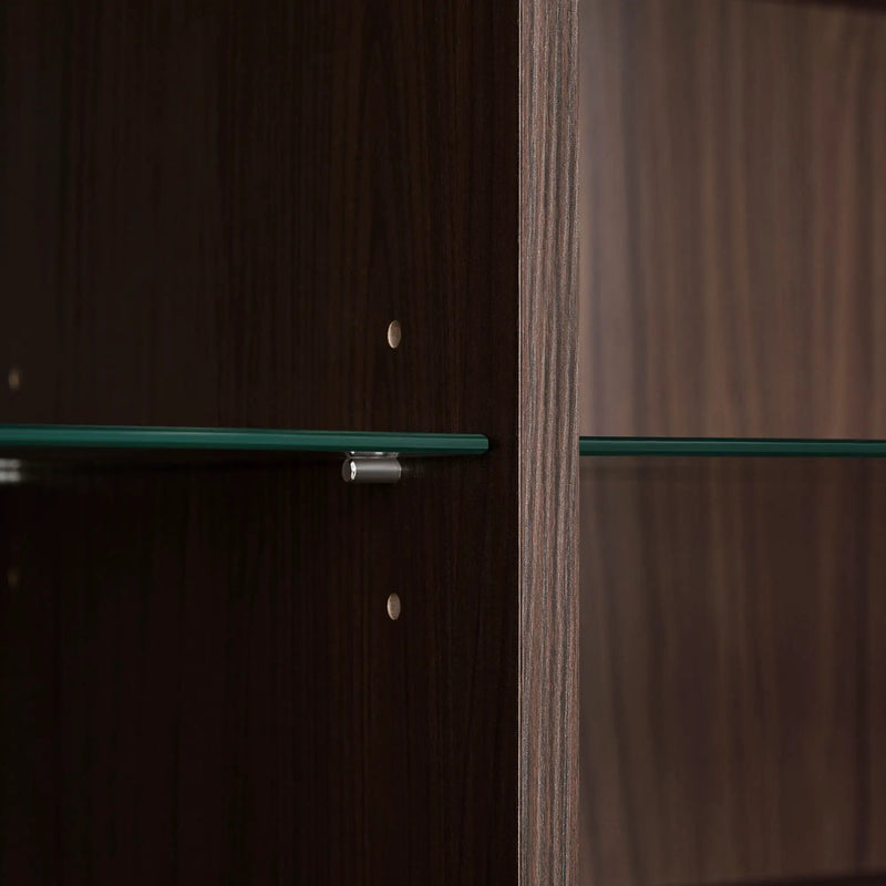 Modern Minimalist Style LED Curio Cabinet With Tempered Glass Door, Metal Legs by HouseOfZazla