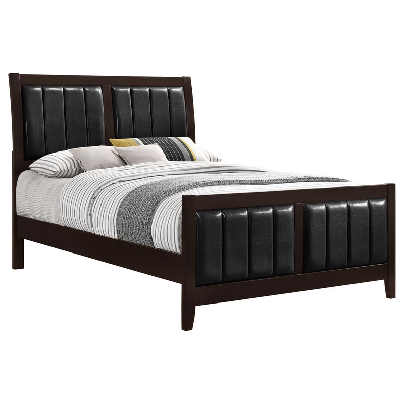 California King Upholstered Panel Bed With Headboard And Footboard - Cappuccino by HouseOfZazla
