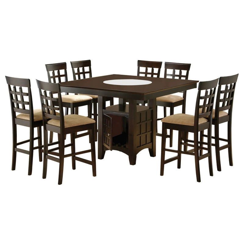 Gabriel 9-piece Square Counter Height Dining Set Cappuccino by Unique Piece Furniture