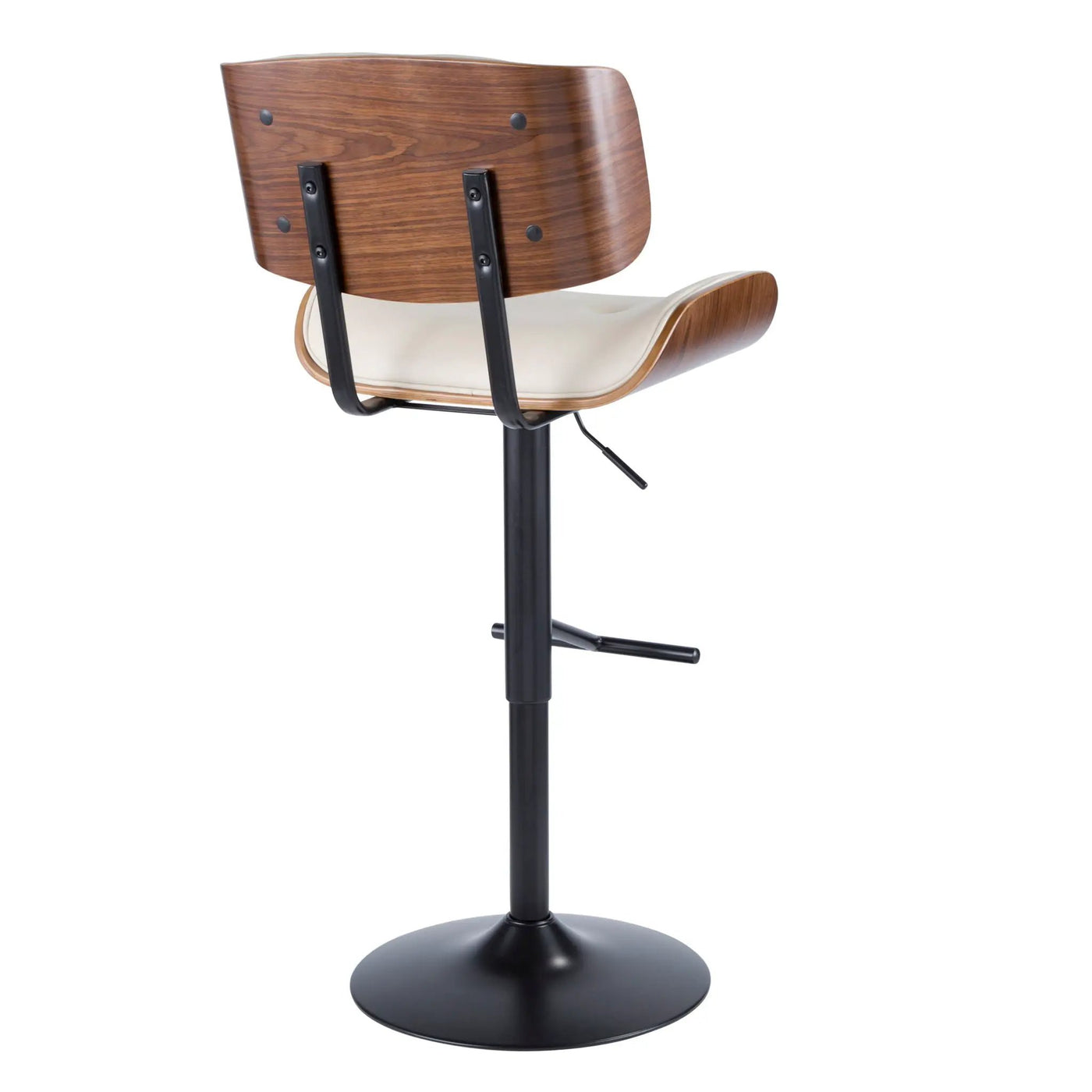 Lombardi - Mid Century Modern Adjustable Barstool With Swivel With Straight T Footrest (Set of 3) by HouseOfZazla