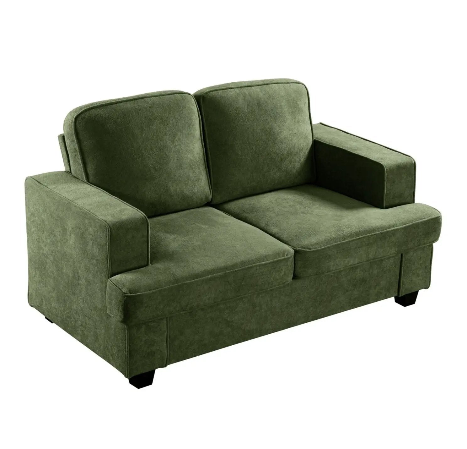 Modern Loveseat, Comfortable 2 Seater Couch With Deep Seating, Loose Back Cushions, Wide Arms by HouseOfZazla