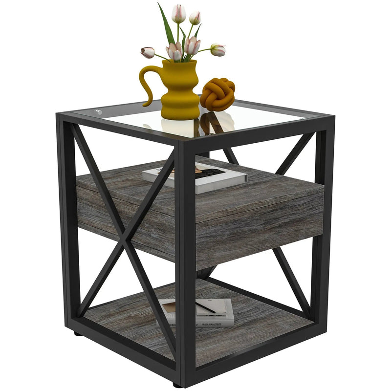 Set of 2 Modern End Tables with Drawer - Nightstands by HouseOfZazla