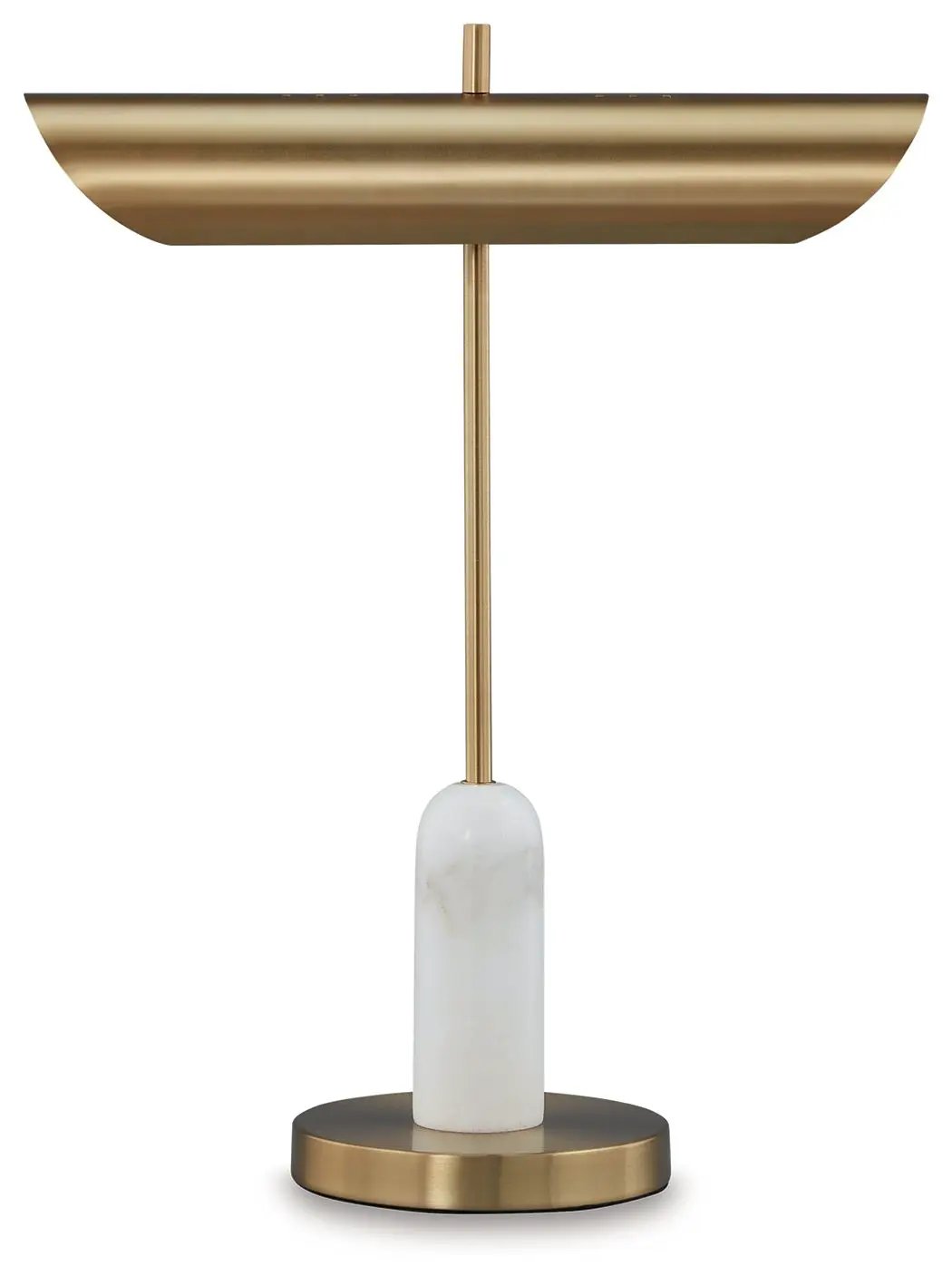 Rowleigh - Marble Desk Lamp - Gold Finish / White by Unique Piece Furniture