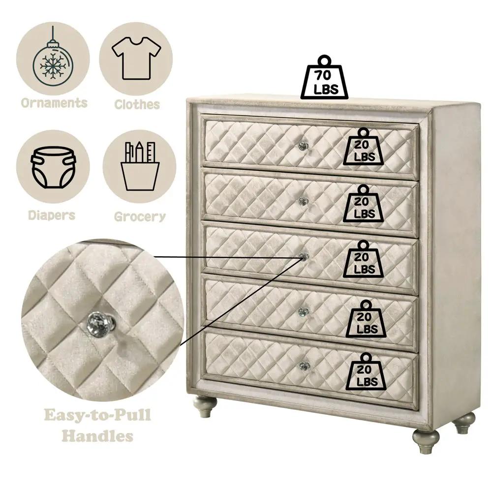 Lucienne - Chest - Beige Velvet by Unique Piece Furniture