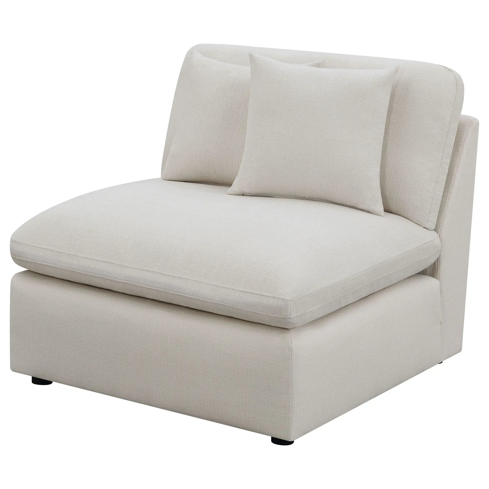 Hobson Upholstered Armless Chair Ivory by Unique Piece Furniture