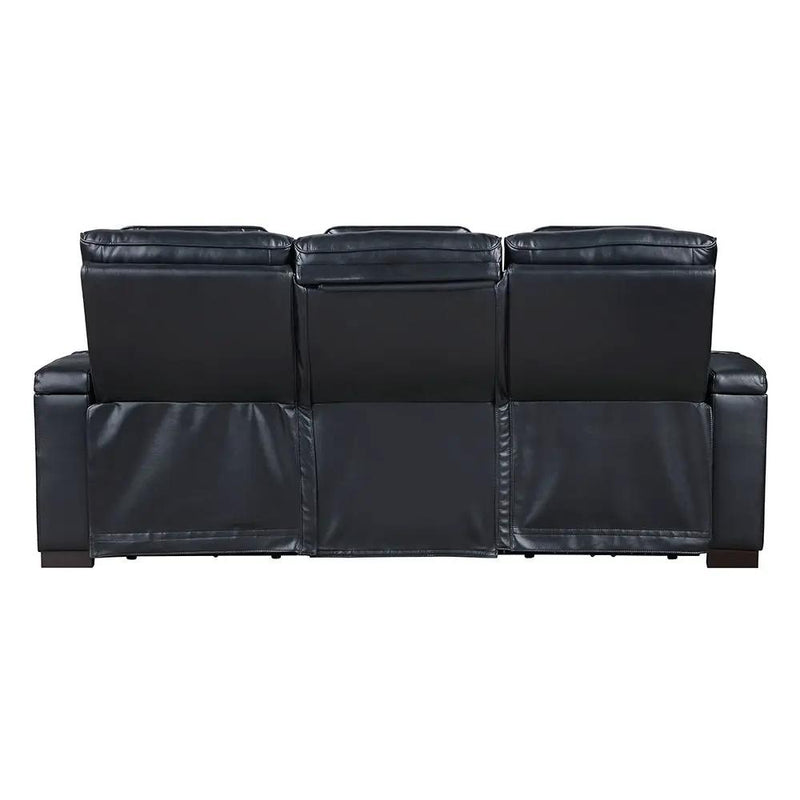 Ephron - Power Motion Sofa With Dropdown Table, Wireless Charging, Reading Light, Power Headrests & LED - Black by Unique Piece Furniture