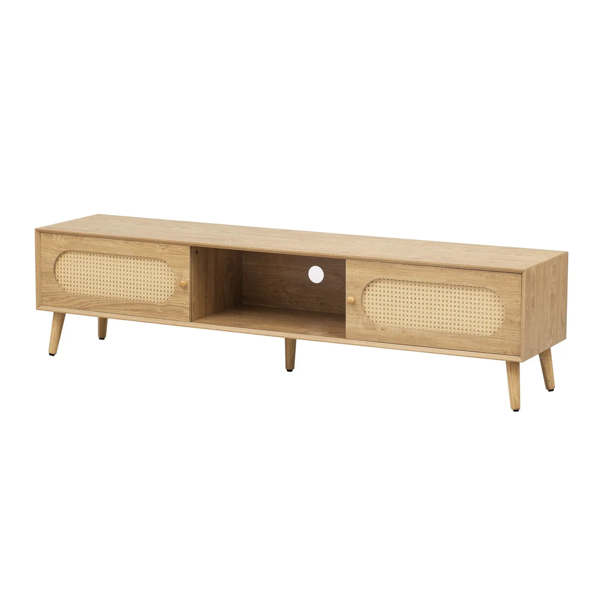 TV Stand For TVs Up To 80", Media Console, Cabinet - Natural by Unique Piece Furniture