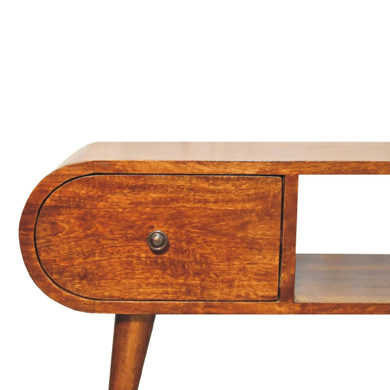 Solid Wood Circular TV Unit by HouseOfZazla