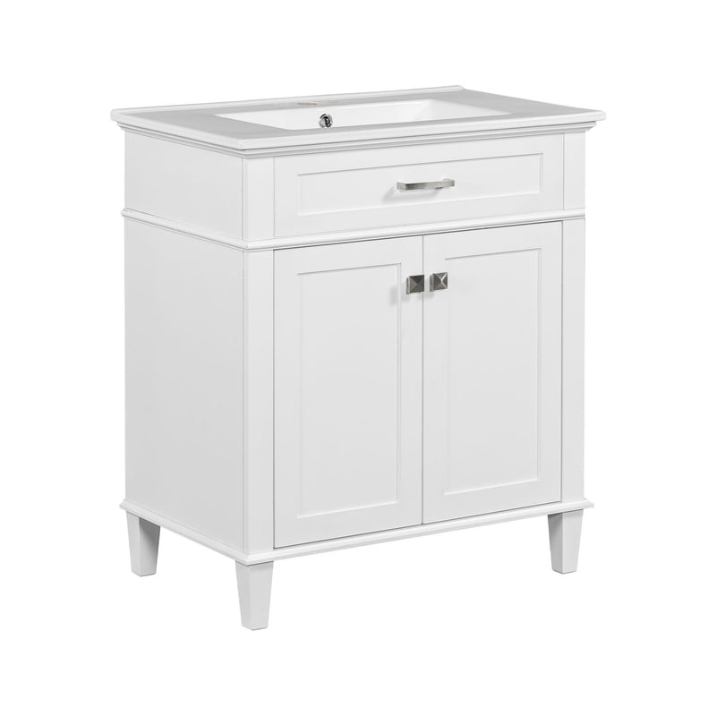 Bathroom Vanity With Ceramic Basin, Soft Close Door And Adjustable Shelves by HouseOfZazla