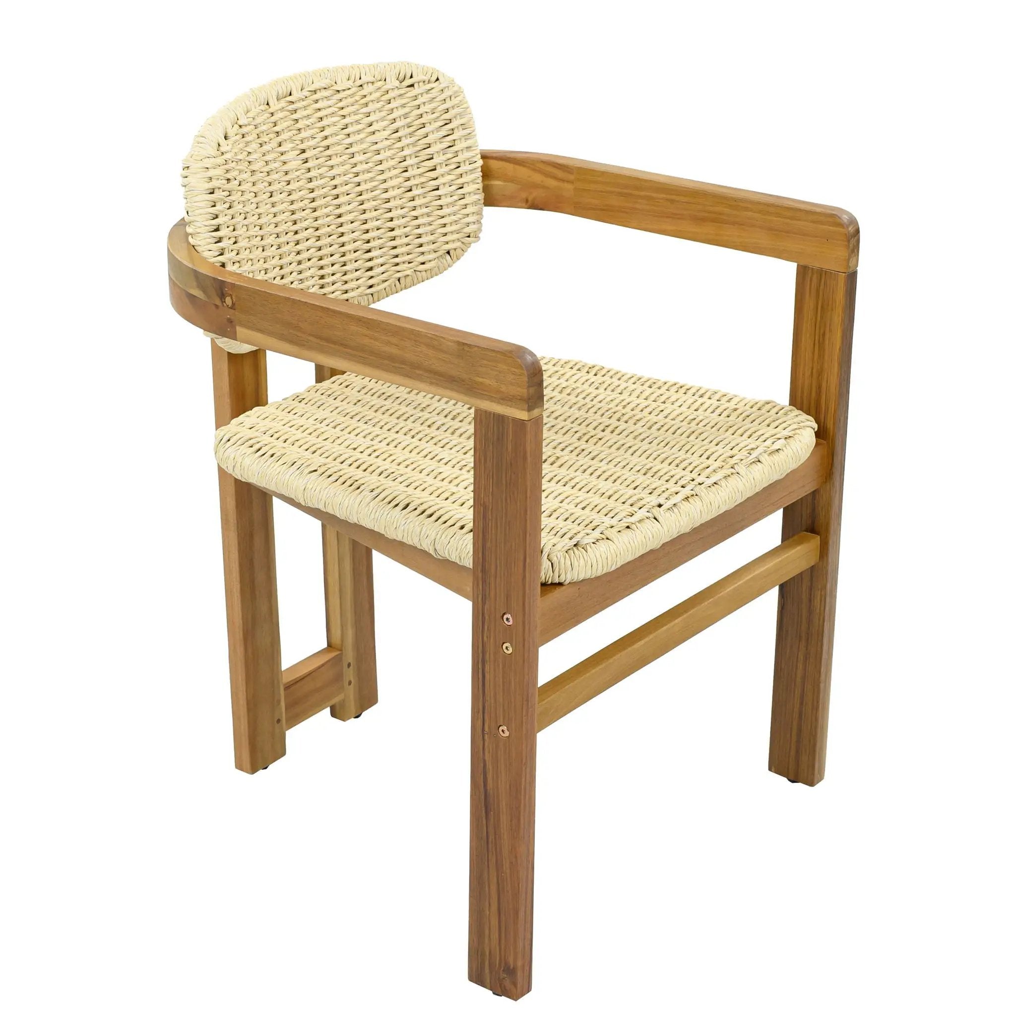 Outdoor Accent Armchairs For Patio (Set of 2) - Natural / Teak by HouseOfZazla