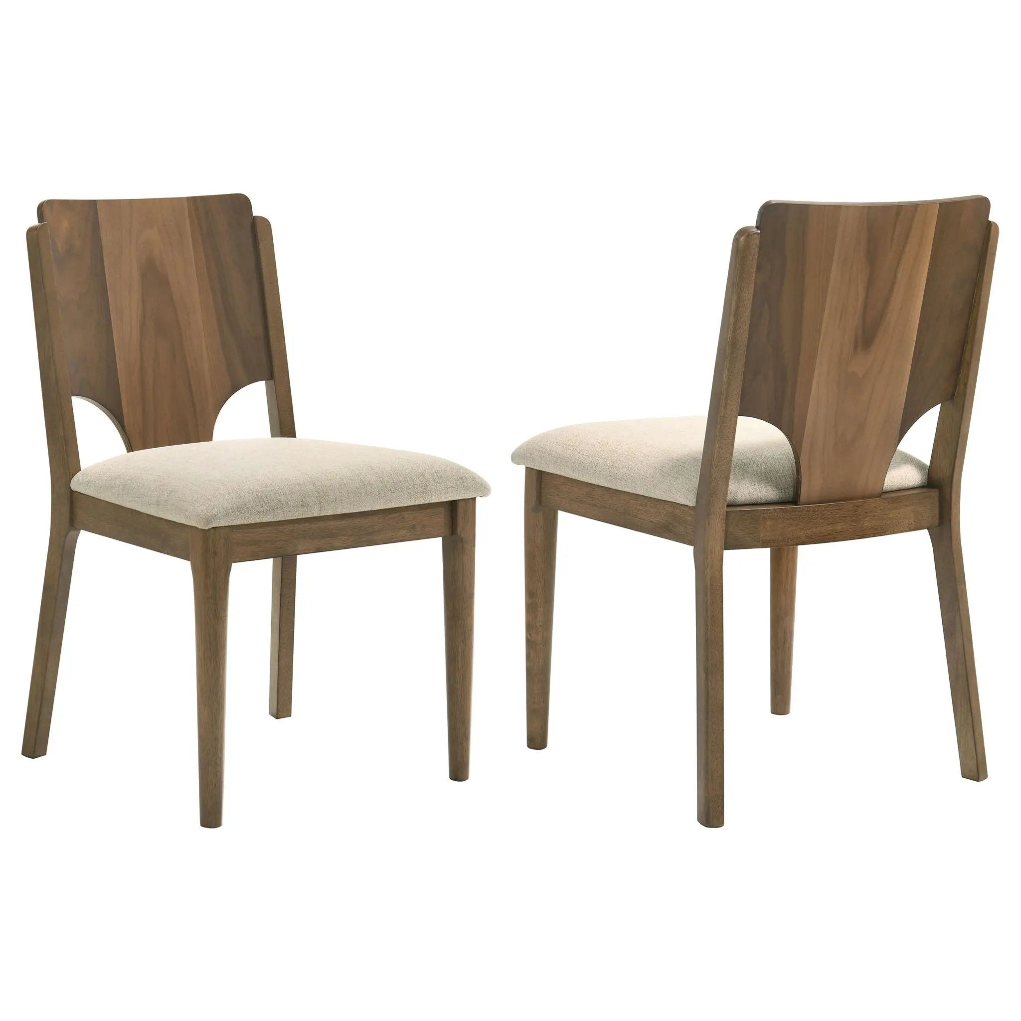 Crestmore Dining Chair Upholstered Seat Walnut (Set of 2) by Unique Piece Furniture