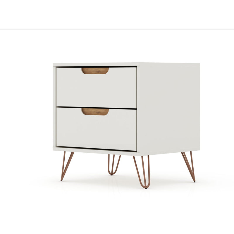 Rockefeller - Nightstand With 2 Drawers - Off White by HouseOfZazla