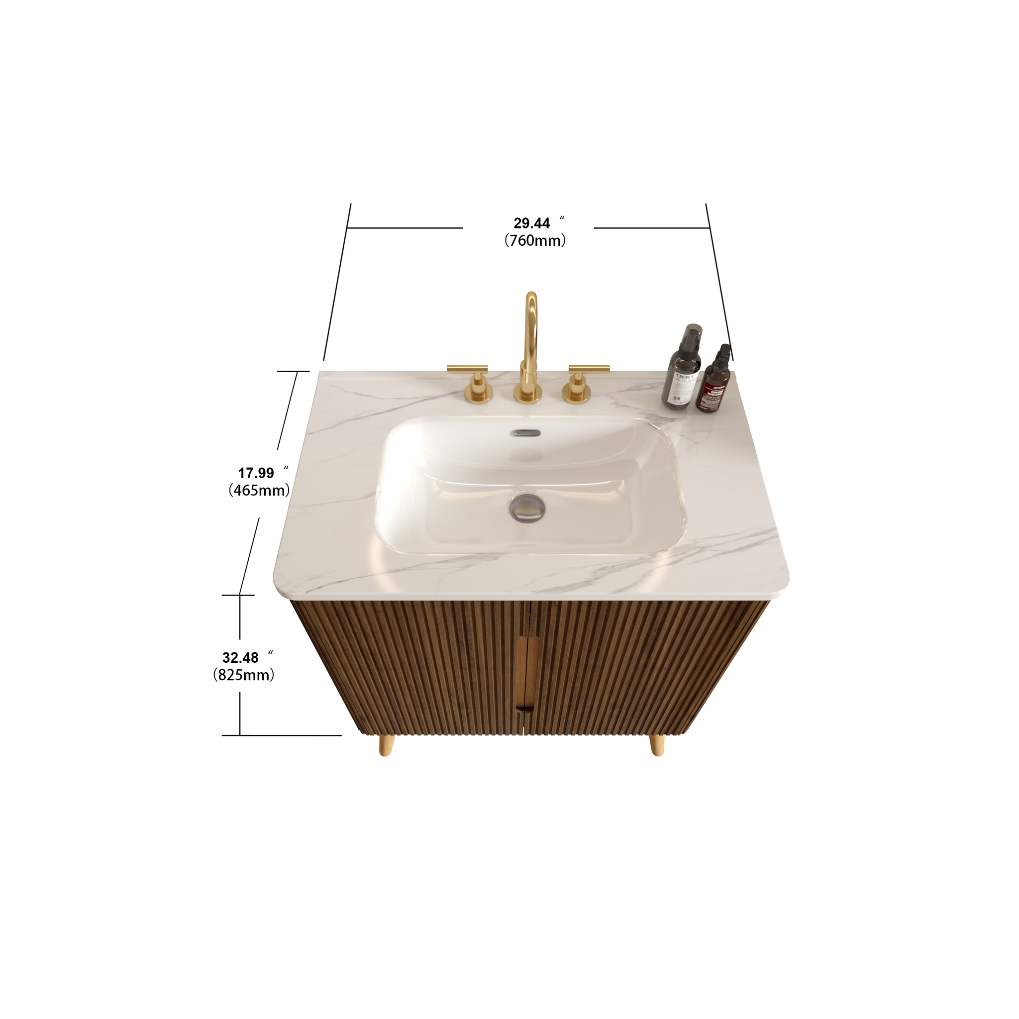 Etna 30"F Striped Bathroom Vanity by HouseOfZazla